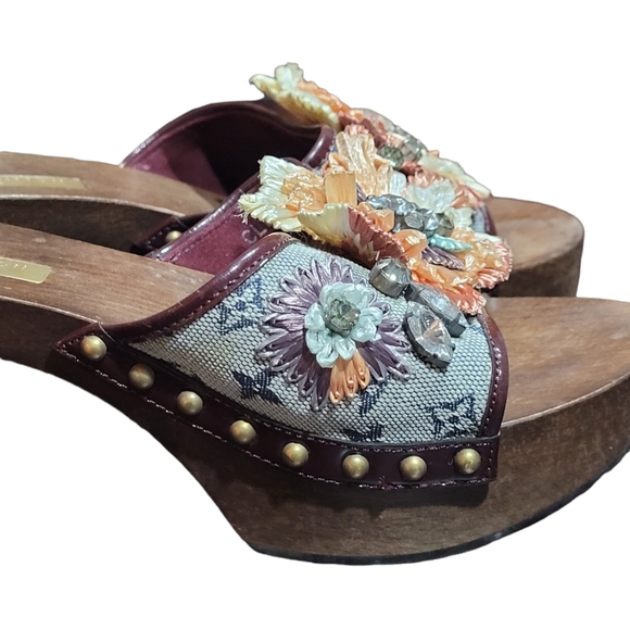 Louis Vuitton Flower sandals  Block Heels 👡 EU 34.5 - Picture 5 of 16
